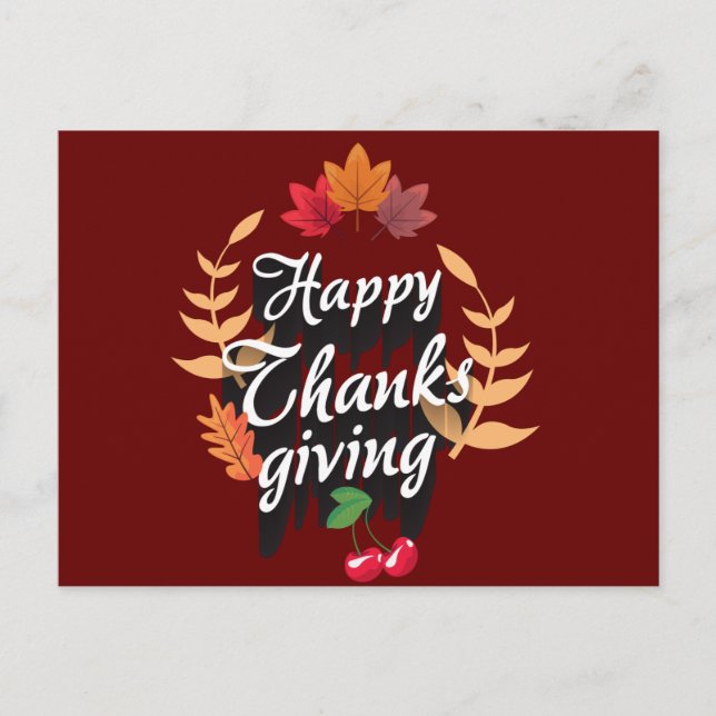 Happy Thanksgiving Autumn Postcard (Front)