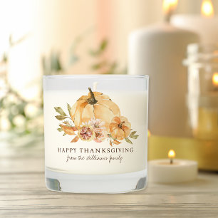 Happy Thanksgiving Autumn Pumpkin Fall Custom Scented Candle