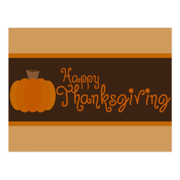 Happy Thanksgiving Autumn Pumpkin Postcard