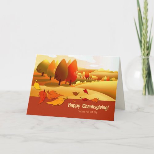 Happy Thanksgiving Autumn Scenery  Holiday Card