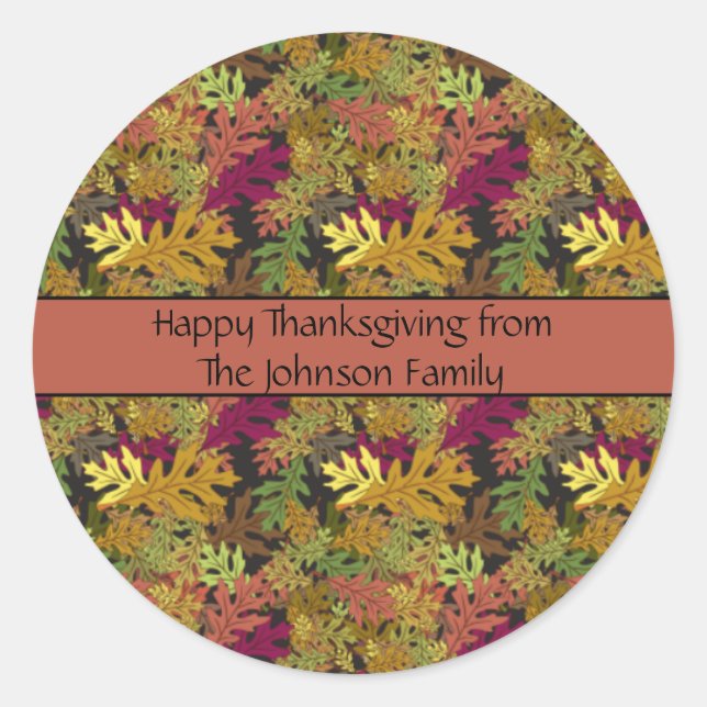 Happy Thanksgiving Autumn Stickers (Front)