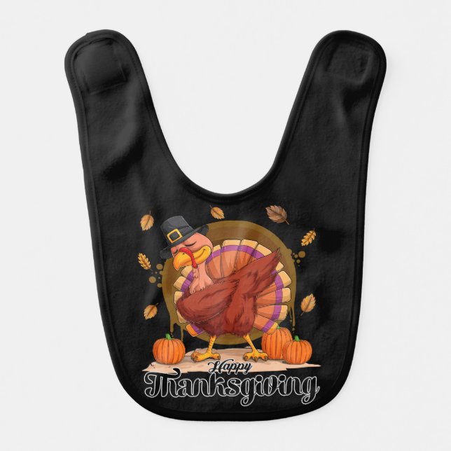Happy Thanksgiving  Baby Bib (Front)