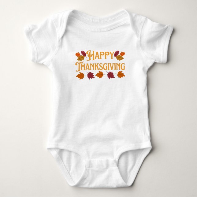 Happy Thanksgiving  Baby Bodysuit (Front)