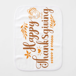 Happy Thanksgiving Baby Burp Cloth