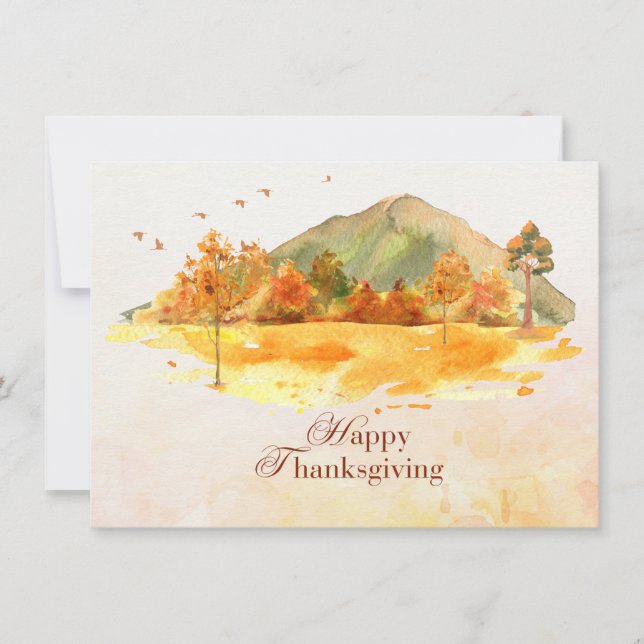 Happy Thanksgiving beautiful landscape autumn  Holiday Card (Front)