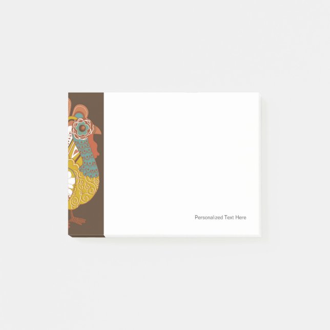 Happy Thanksgiving Beautiful Turkey Card Post-it Notes (Front)