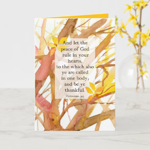 Happy Thanksgiving Bible Verse Colossians Autumn Card