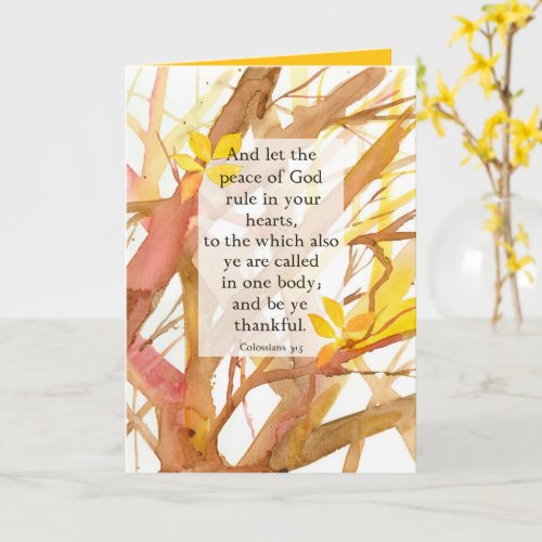 Happy Thanksgiving Bible Verse Colossians Autumn Card