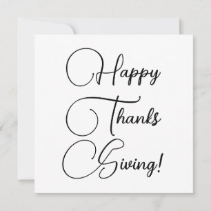 Happy Thanksgiving black elegant custom script Card