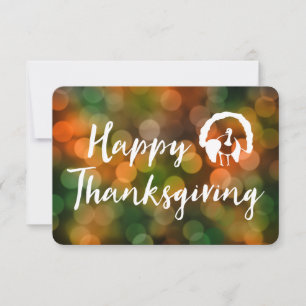 Happy Thanksgiving (bokeh fall lights) Invitation