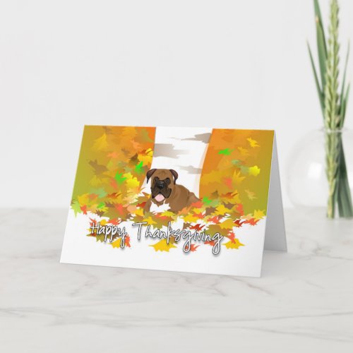 Happy Thanksgiving _ Boxer Dog Holiday Card