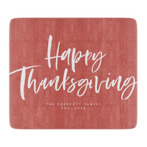 Happy Thanksgiving brush lettering Cutting Board