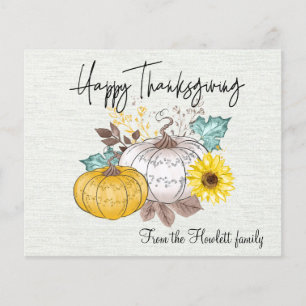 Happy Thanksgiving Budget Card Pumpkin