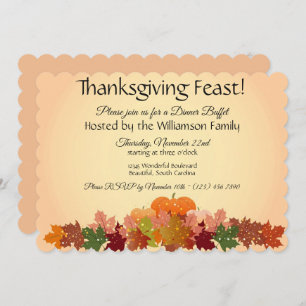 Happy Thanksgiving Buffet/Dinner Feast Invitation