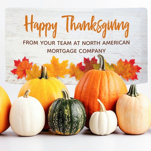 Happy Thanksgiving Business Autumn Leaves Company Banner