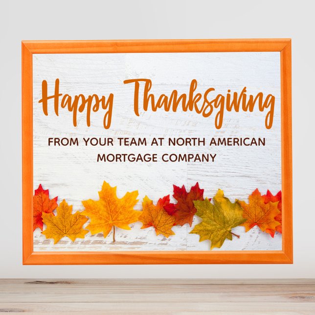 Happy Thanksgiving Business Autumn Leaves Company Poster (Creator Uploaded)