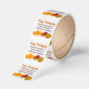 Happy Thanksgiving Business Custom Autumn Company Square Sticker