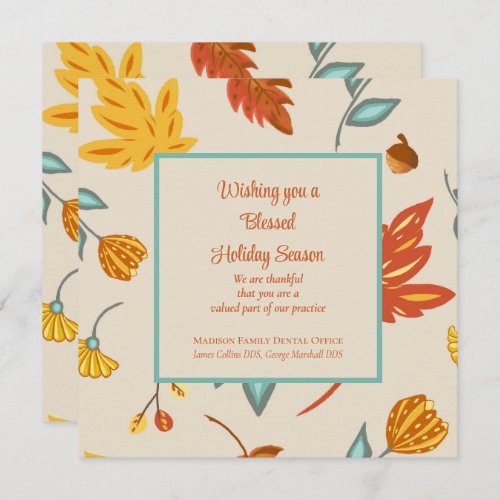 Happy Thanksgiving Business Holiday Card