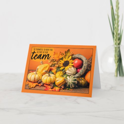 Happy Thanksgiving Business Thankful Team Member Holiday Card