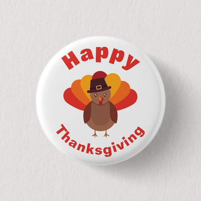 Happy Thanksgiving Button (Front)