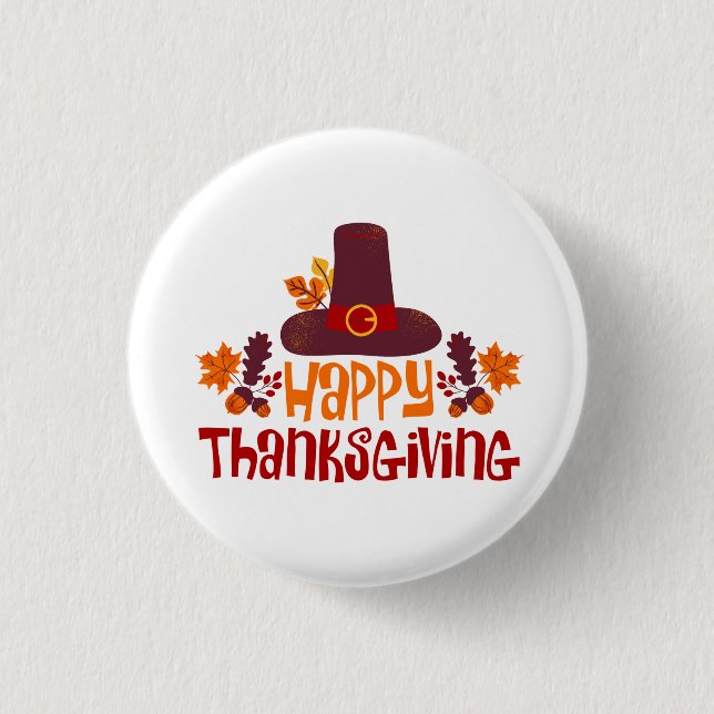 Happy Thanksgiving Button (Front)