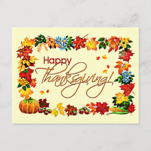 HAPPY THANKSGIVING by SHARON SHARPE Holiday Postcard