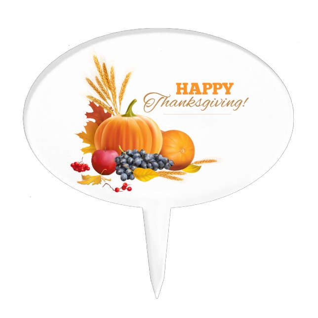 Happy Thanksgiving Cake Topper (Front)