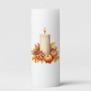 Happy Thanksgiving Candle – Lit Candle with Apples