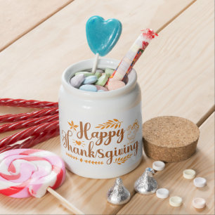 Happy Thanksgiving Candy Jar