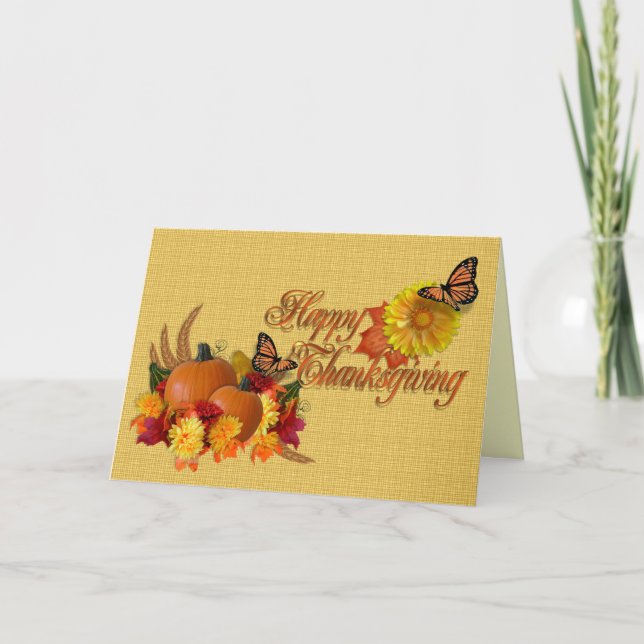 Happy Thanksgiving card butterflies (Front)