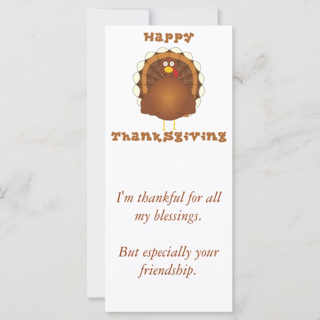 Happy Thanksgiving cartoon turkey cards (Front)