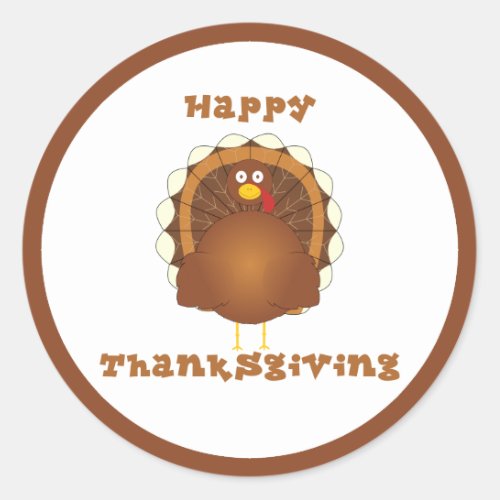 Happy Thanksgiving cartoon turkey stickers