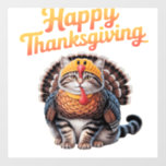 Happy Thanksgiving Cat Turkey Day Fall Classic T-S Wall Decal