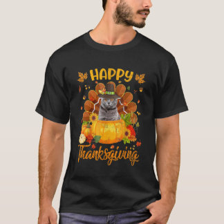 Happy Thanksgiving Cat Turkey Pumpkin T-Shirt
