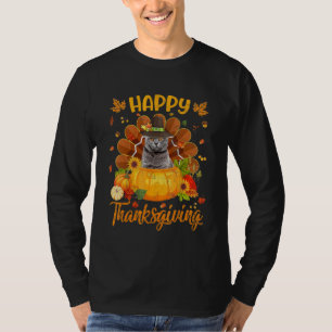 Happy Thanksgiving Cat Turkey Pumpkin T-Shirt