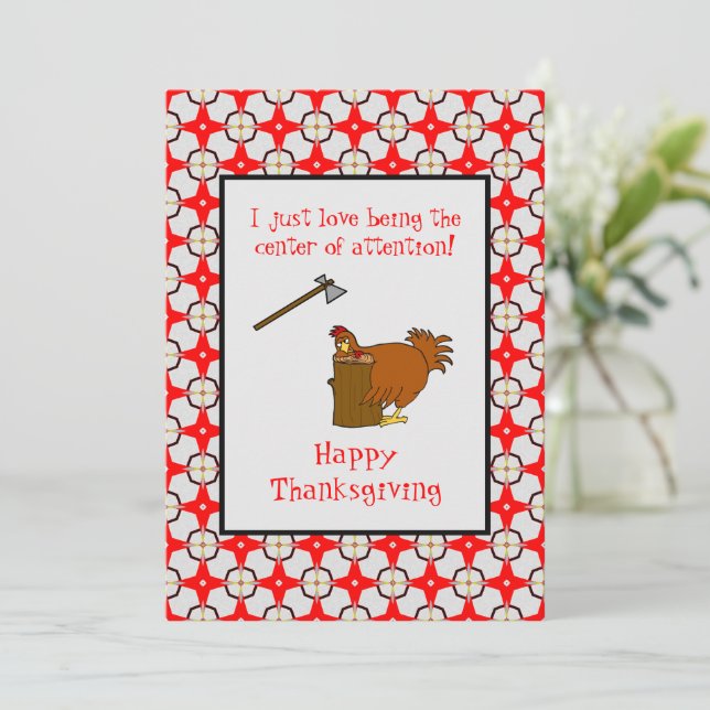 Happy Thanksgiving Center Of Attention Turkey  Holiday Card (Standing Front)