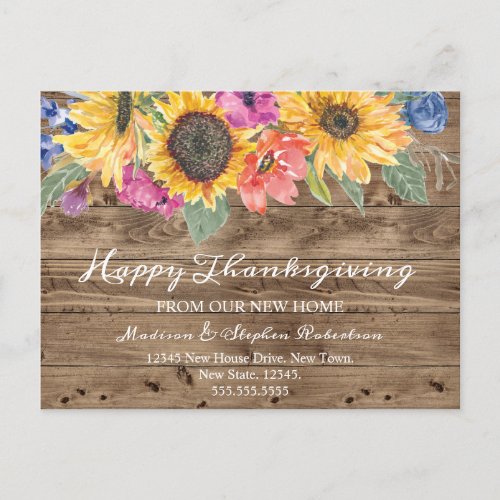 Happy Thanksgiving  Change of Address  Holiday Postcard