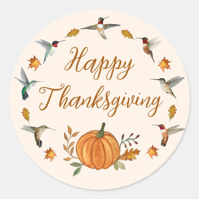 Happy Thanksgiving  Classic Round Sticker (Front)