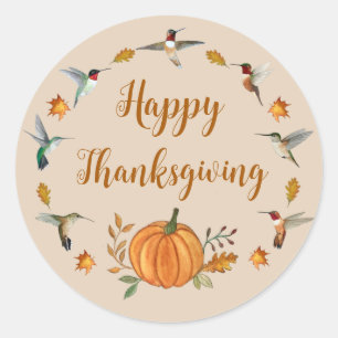 Happy Thanksgiving Classic Round Sticker