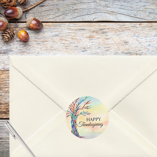 Happy Thanksgiving  Classic Round Sticker (Creator Uploaded)