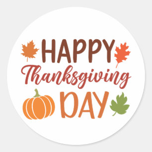 happy thanksgiving classic round sticker