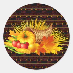 Happy Thanksgiving Classic Round Sticker
