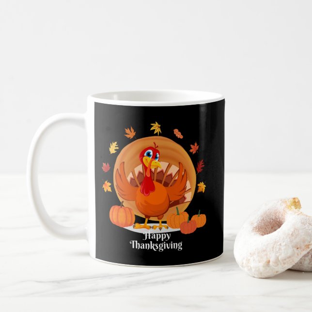 Happy Thanksgiving Coffee Mug (With Donut)