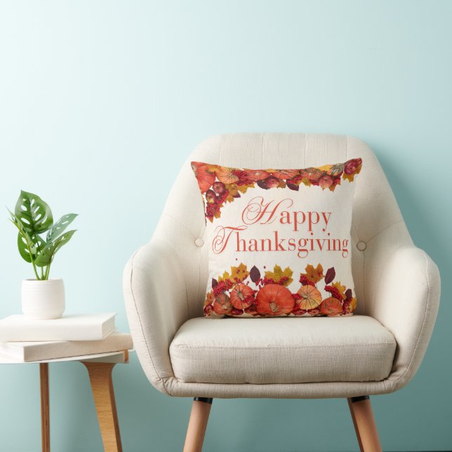 Happy Thanksgiving Collection 2024  Throw Pillow (Chair)