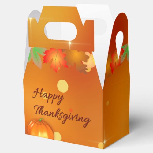 Happy Thanksgiving Colorful Autumn Leaves Favor Boxes