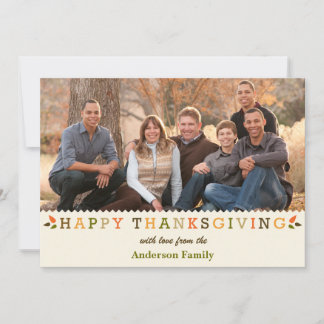 Happy Thanksgiving Colorful & Bright Holiday Card