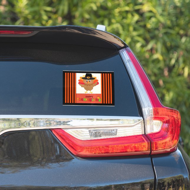 Happy Thanksgiving, colorful greetings, Sticker (Car Side)