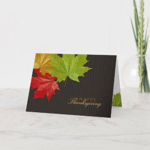 Happy Thanksgiving Colorful Maple Leaves card