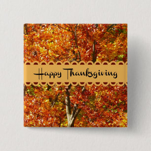 Happy Thanksgiving - Colors of Autumn Button