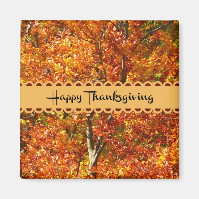 Happy Thanksgiving - Colors of Autumn Magnet (Front)